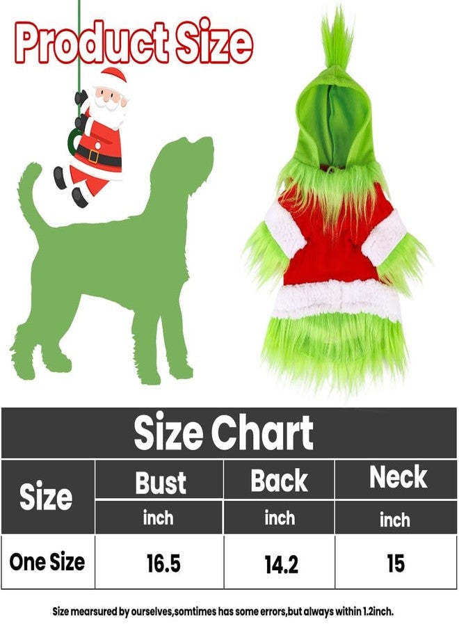 Vellibring Dog Christmas Outfit，Christmas Pet Clothes Green Classic Dog Hoodie Shirt Cosplay Apparel Christmas Party Cosplay Costume Pet Supplies Accessories for Small Dogs and Cats - Image 3